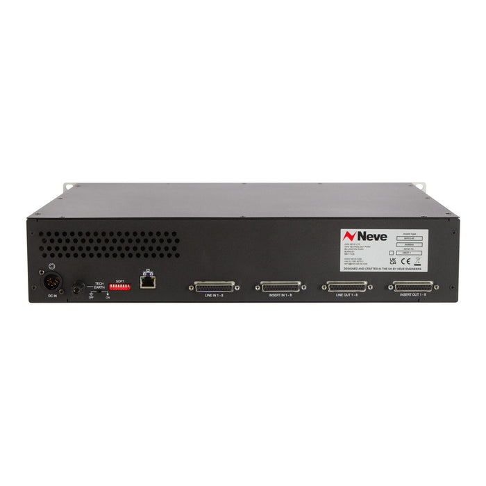 Neve Elements 88R EQ rear panel with 25-way D-sub and Ethernet connections