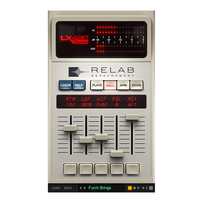 Relab LX480 Essentials plug-in interface