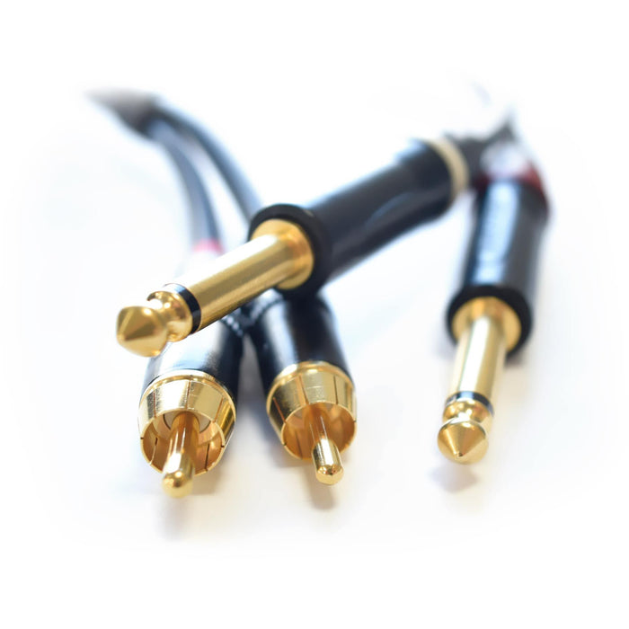 Klotz & Neutrik 2m Dual Phono to Jack Cable - Klotz IY205 Cable and Rean NYS373/Neutrik NP2XB Plugs