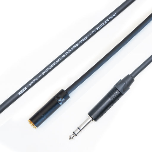 Klotz & Neutrik Headphone Extension Cable - Full 6.35mm Jack Plug to 3.5mm Mini Jack Socket