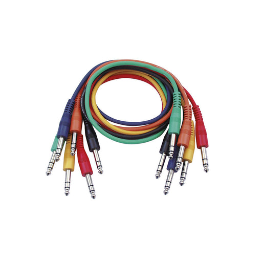 Stereo (balanced) Patch Cables 60cm - Pack of 6 - Various Colours