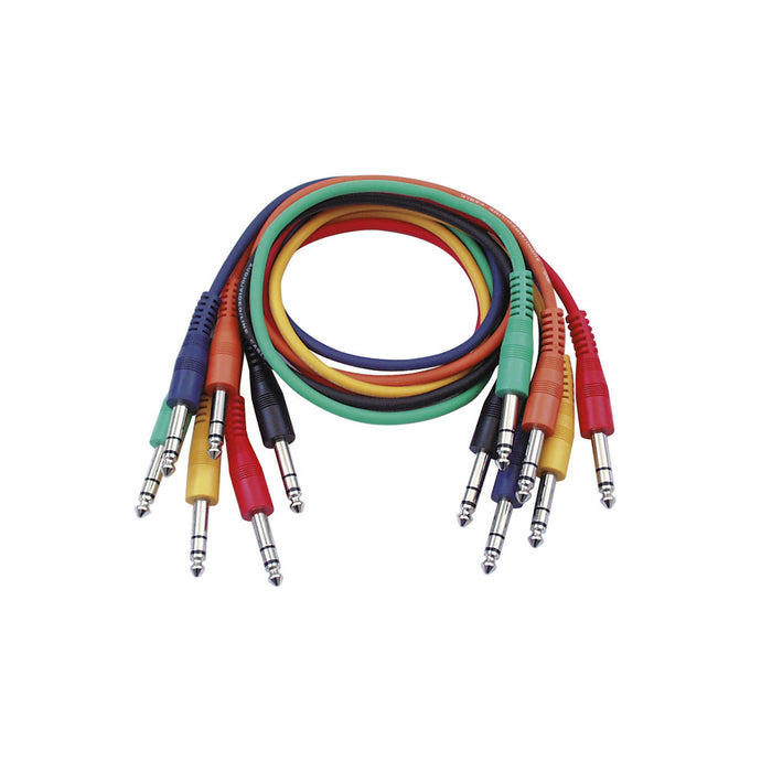 Stereo (balanced) Patch Cables 90cm - Pack of 6 - Various Colours