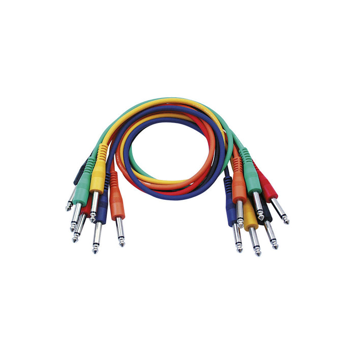 Mono (unbalanced) Patch Cables 90cm - Pack of 6 - Various Colours