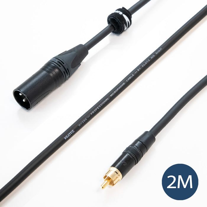 Klotz & Neutrik Single Male XLR to RCA phono cable 2m