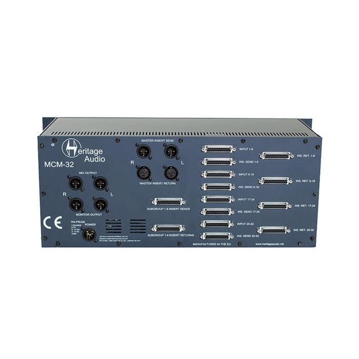 Heritage Audio MCM32 - 32 Channel rackmount mixer with 8 subgroups and inserts