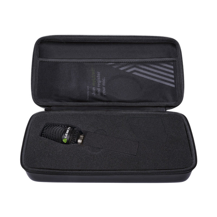 Lewitt W9 - Interchangeable 1" true condenser microphone capsule, compatible with wireless systems, switchable cardioid and supercardioid pattern, low-cut, pad, microphone clip, transport case