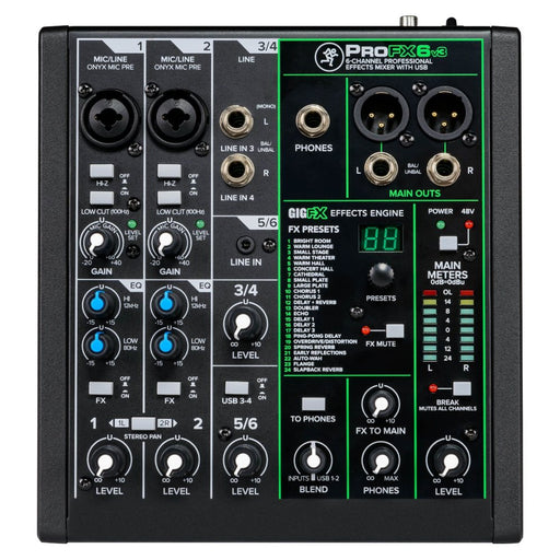 Mackie ProFX6 V3 - 6 Channel Mixer with Effects and USB