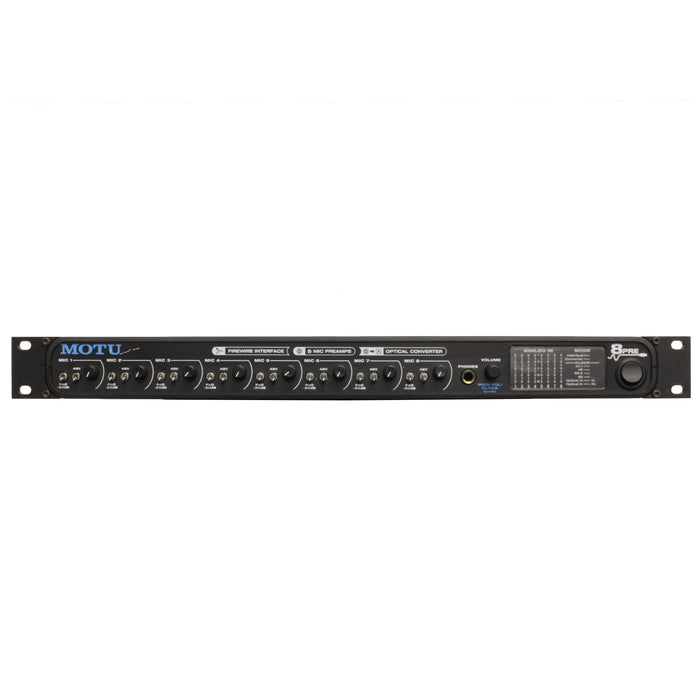 MOTU 8Pre - 16 x 12 FireWire Audio Interface with 8 Mic Inputs - Used