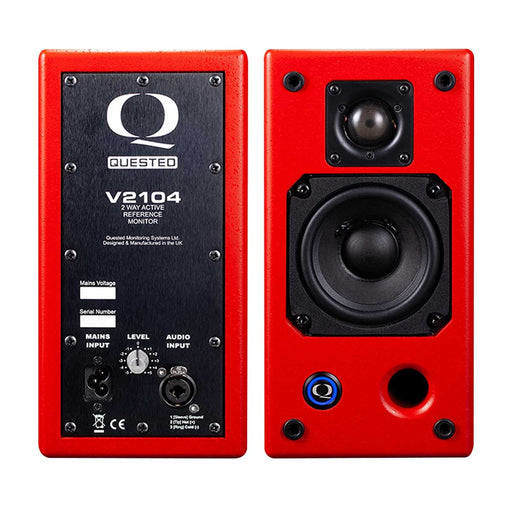 Quested MiniRedz - self powered 2 way 4" (100mm) & 1.10" (28mm) in Red with carry case - Pair
