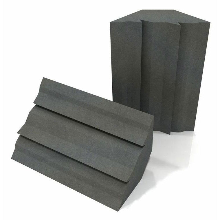 Acoustic Foam Bass Trap Studio Soundproofing Panels - 2-Pack Charcoal 12"x12"x12" Corner