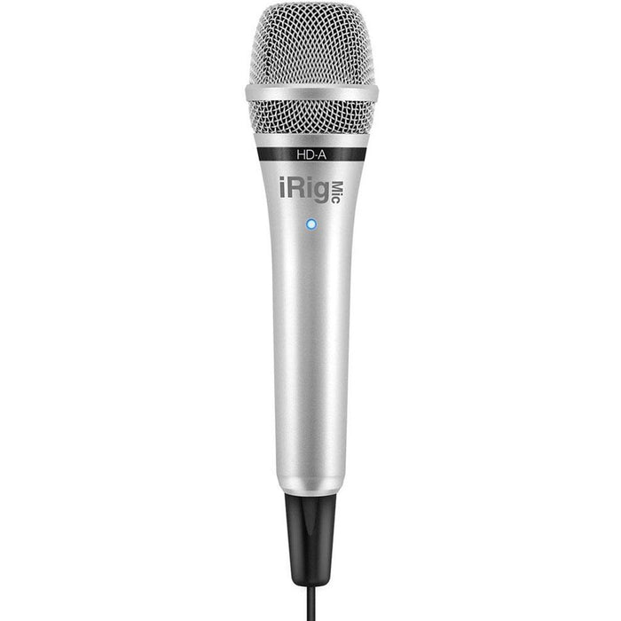 IK Multimedia iRig Mic HD-A - High-quality digital handheld mic for Android & PC Computers. Incl. OTG, USB cables Front