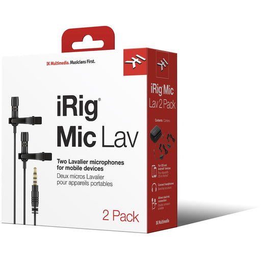 IK Multimedia iLav 2 Pack - HQ Clip-On Lavalier Mic for iPhone, iPad, iPod touch & Android Devices