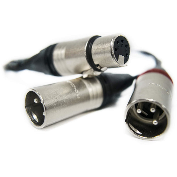Klotz & Neutrik Pro Stereo Mic Splitter Cable - Neutrik NC5FXX 5 Pin XLR to L&R Neutrik NC3MXX 3 Pin XLR