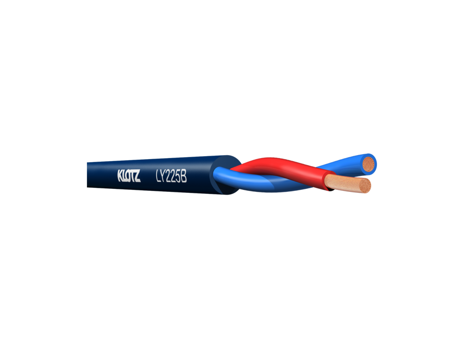 Klotz LY225TSW - 2 x 2.5mm Speaker Cable in Blue Price per Meter