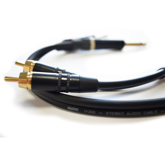 Klotz & Neutrik 5m Dual Phono to Jack Cable - Klotz IY205 Cable and Rean NYS373/Neutrik NP2XB Plugs
