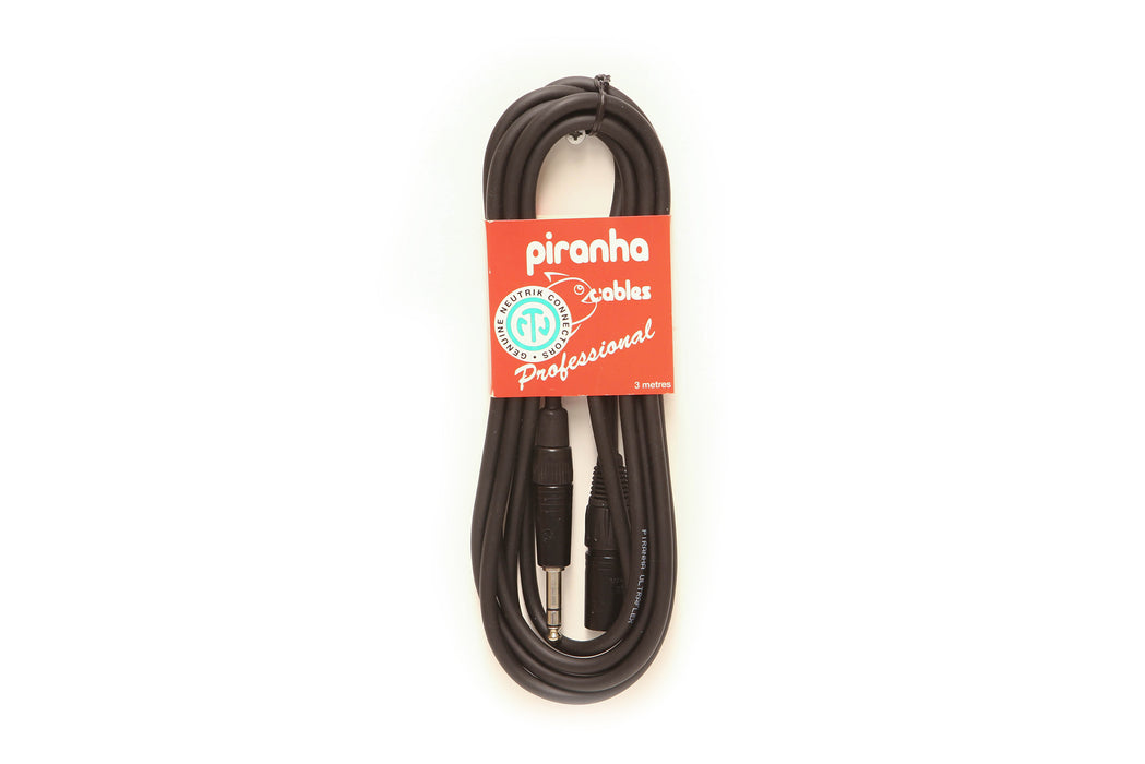 Piranha Cable 3Mtr F-XLR to Stereo Jack 