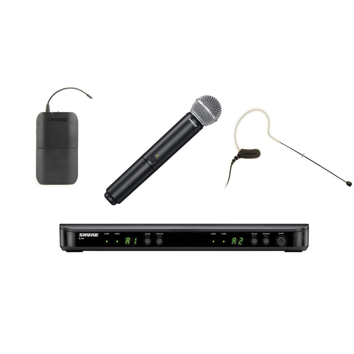 Shure BLX1288UK/MX53 - Wireless System with MX53 Headset & SM58 Handheld Transmitter 