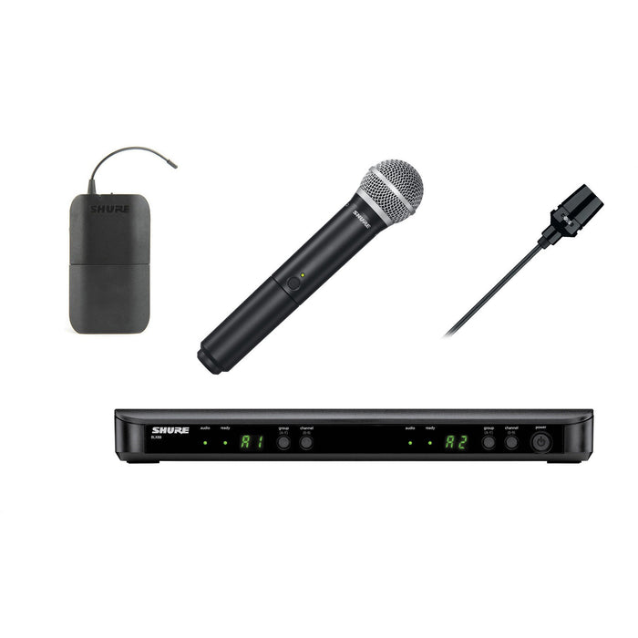 Shure BLX1288UK/CVL - Wireless System with CVL-B/C Lavalier and PG58 Handheld Transmitter 