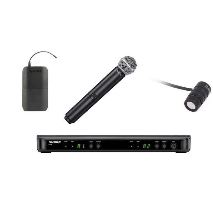 Shure BLX1288UK/W85 - Wireless System with WL185 Lavalier & SM58 Handheld Transmitter 