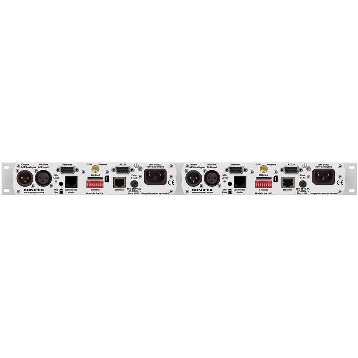 Sonifex DHY-04HDT - Twin Digital HD Voice TBU, AES/EBU, Analogue, Ethernet, Rack Mounted