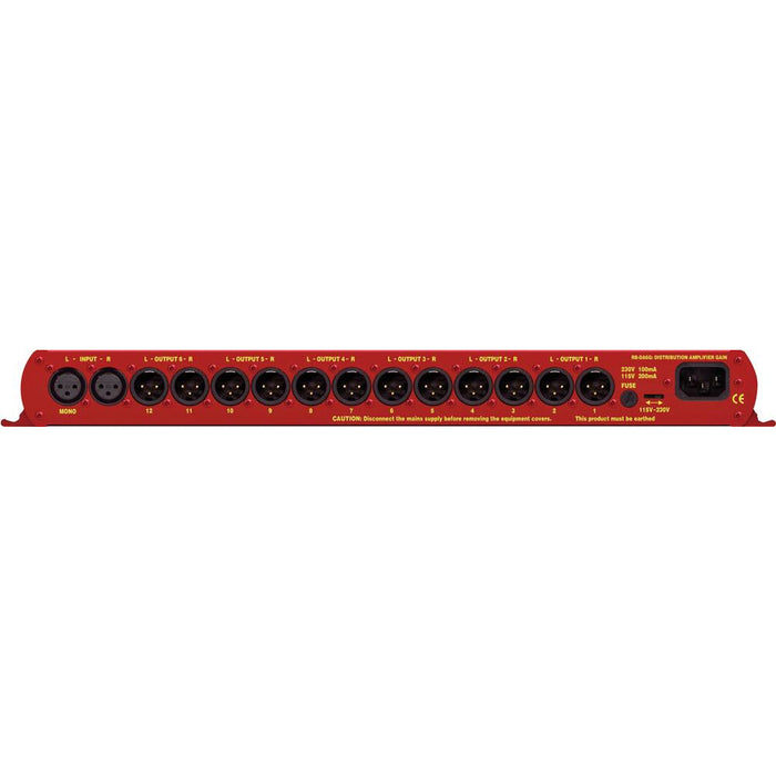 Sonifex RB-DA6G - 6 Way Stereo Distribution Amplifier With Output Gain Control (1U)