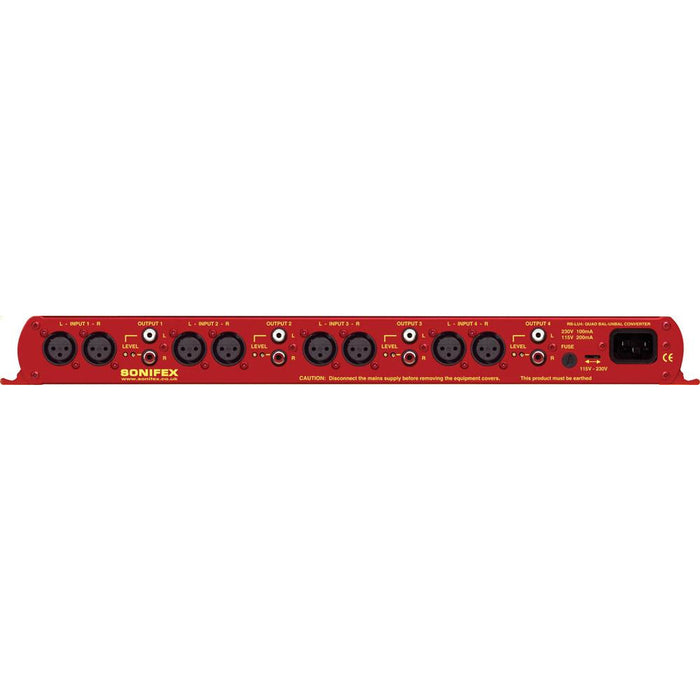 Sonifex RB-LU4 - Quad Stereo Balanced to Unbalanced Converter (1U)