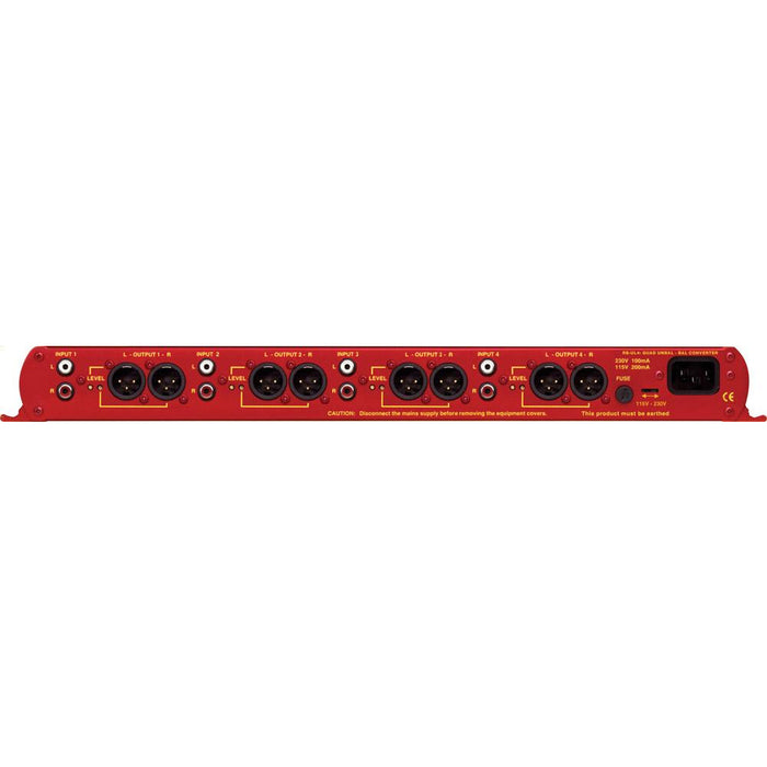 Sonifex RB-UL4 - Quad Stereo Unbalanced to Balanced Converter (1U)
