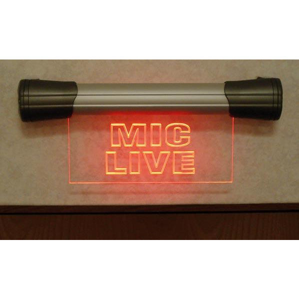 Sonifex LD-40F1MCL - Single Flush Mounting 40cm 'MIC LIVE' Sign