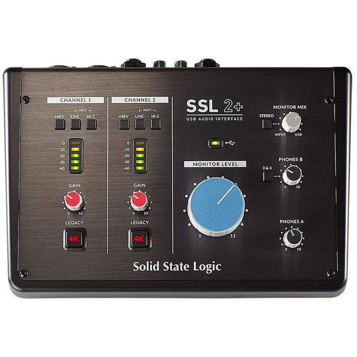 SSL 2+ - 2x4 USB Audio Interface with 2x Headphone Amps & MIDI I/O