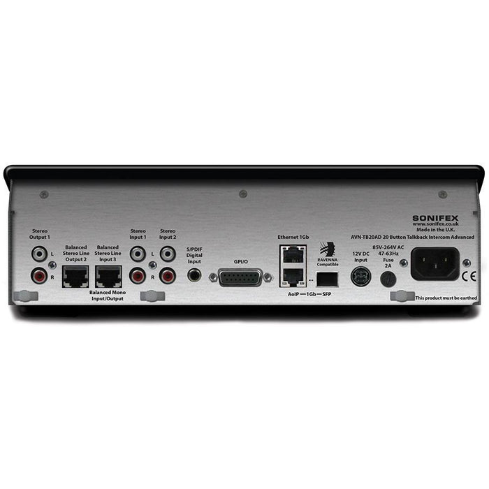 Sonifex AVN-TB20AD - 20 Button Talkback Intercom Advanced, Desktop