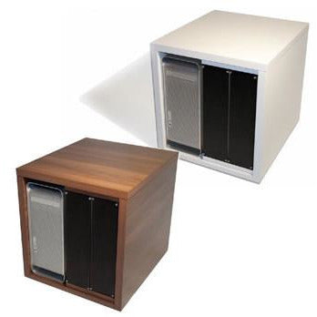 TD 12U Pod with 6U Vertical Rack Strip and section for MacPro - Available in White & Walnut