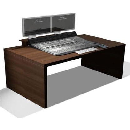 TD C24 - Slab desk with central C24 cut through. Available in White & Walnut