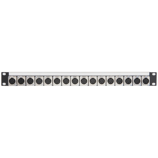 Studiocare 1u Connector Panel with Lacing Bar - Populated with 16 Neutrik Female XLR Connectors
