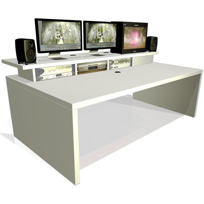 TD Xtra Big Slab - Work station with Top Racks. Available in White & Walnut
